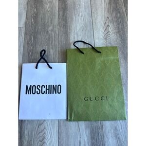 Moschino Gucci Shopping Bags Set White Black Green Designer Luxury